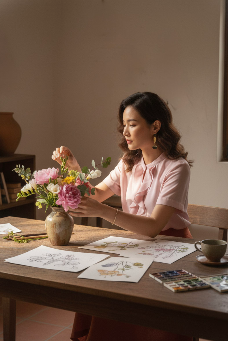 Áo sơ mi nữ tay ngắn phối bèo nhún pastel Thời trang Hity