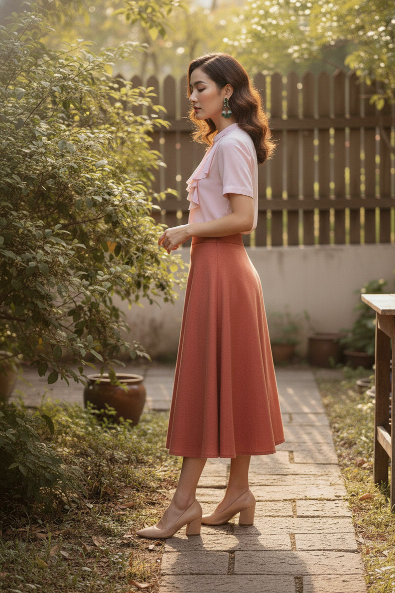 Áo sơ mi nữ tay ngắn phối bèo nhún pastel Thời trang Hity