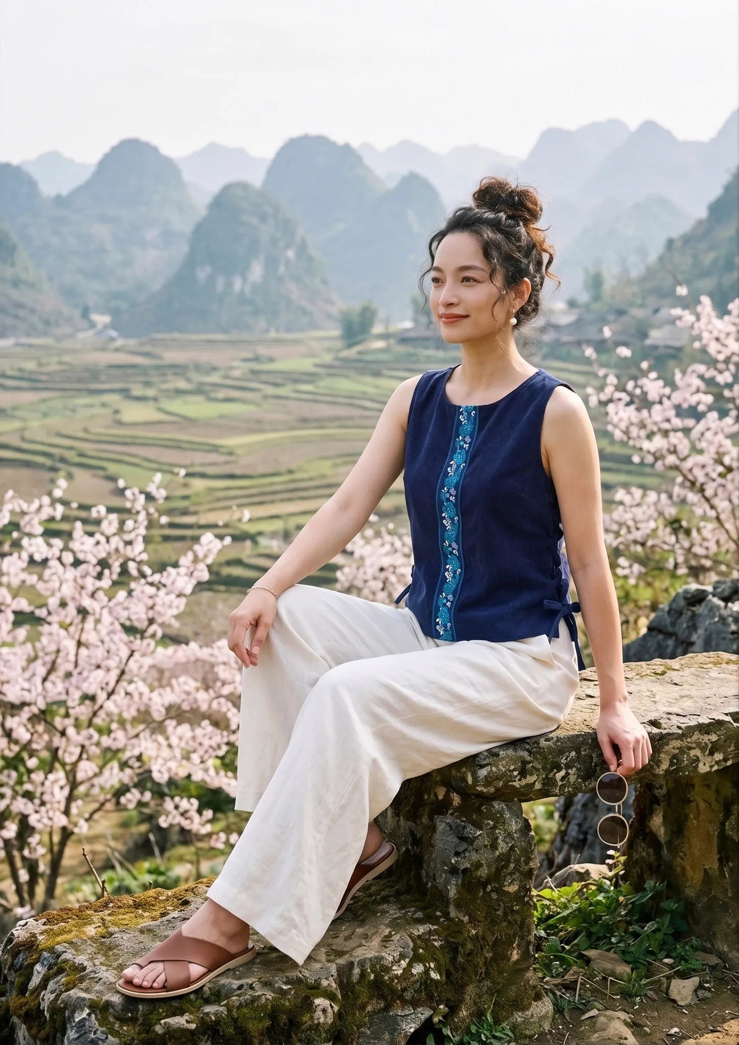 Áo croptop phối thổ cầm thời trang Hity