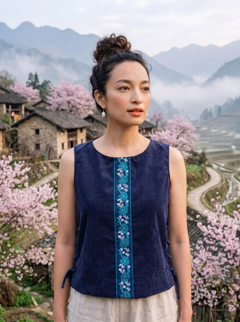 Áo croptop phối thổ cầm thời trang Hity