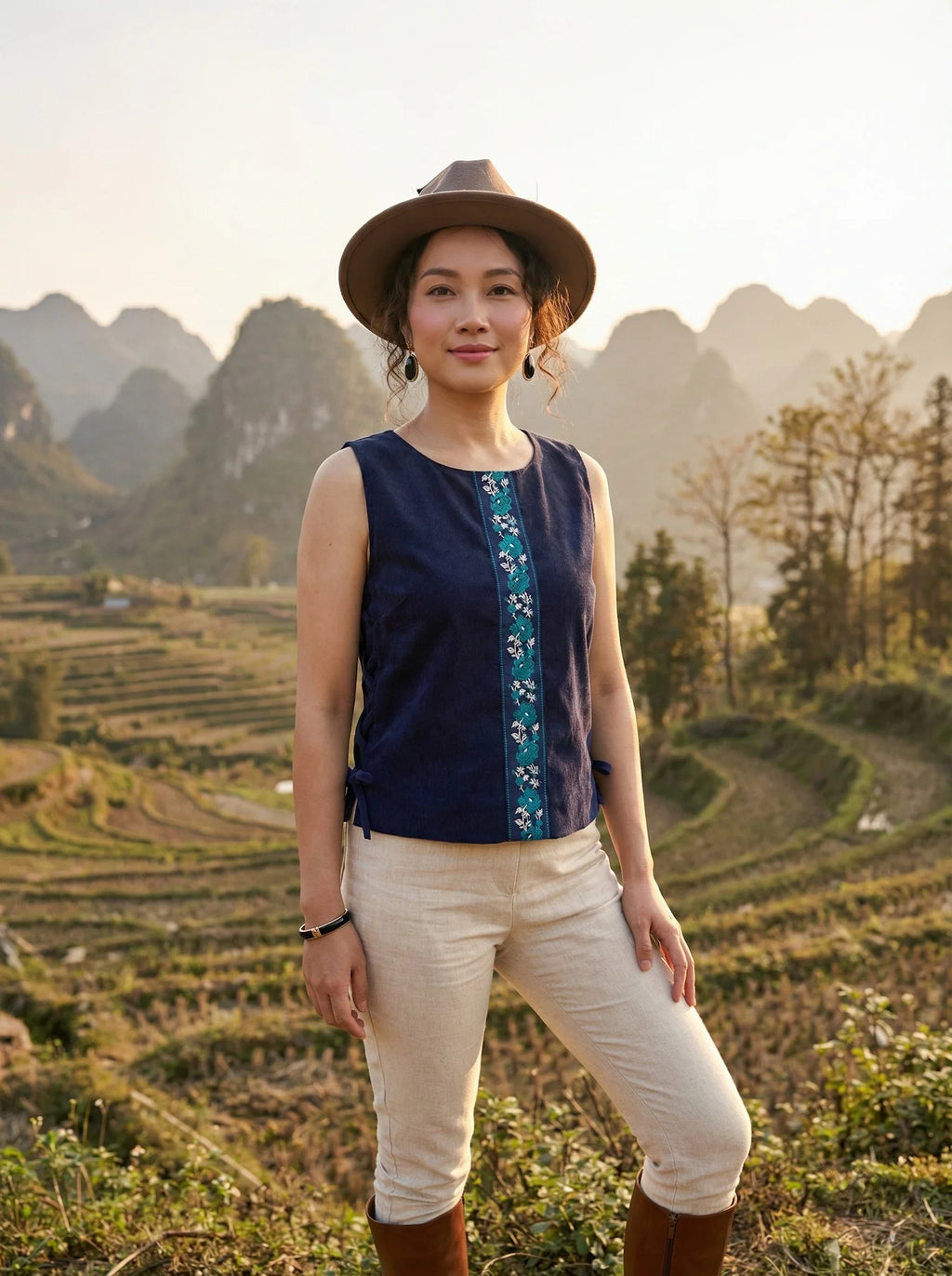 Áo croptop phối thổ cầm thời trang Hity