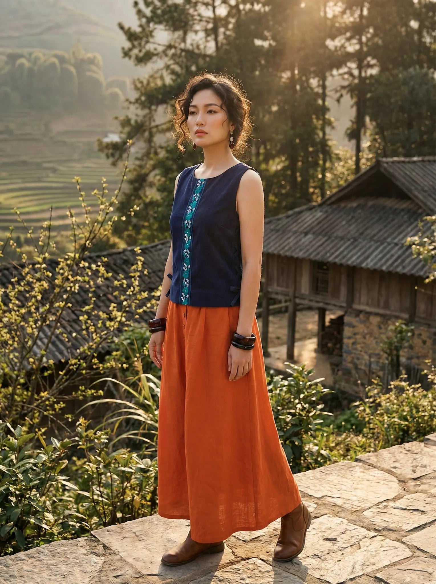Áo croptop phối thổ cầm thời trang Hity