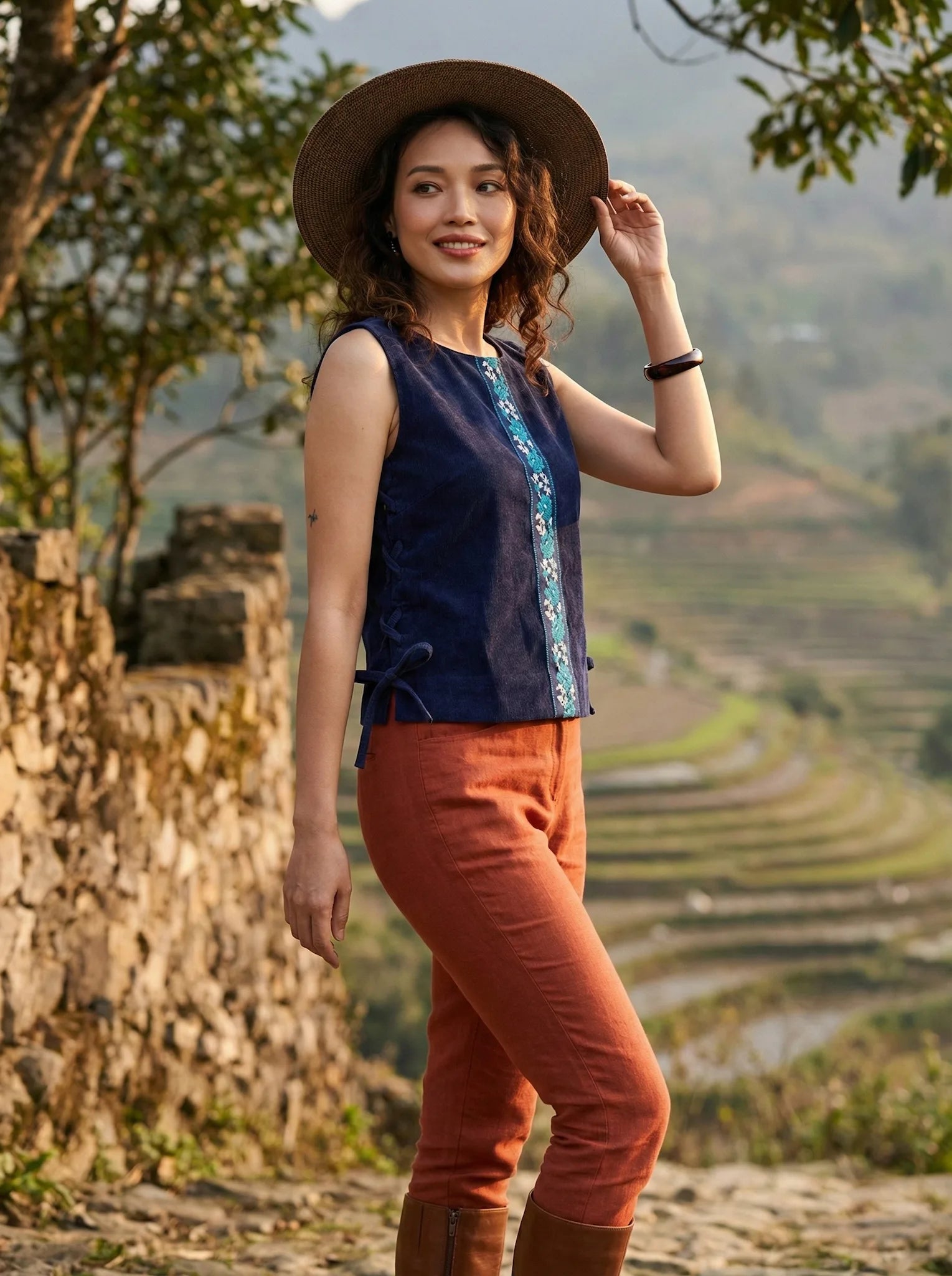 Áo croptop phối thổ cầm thời trang Hity