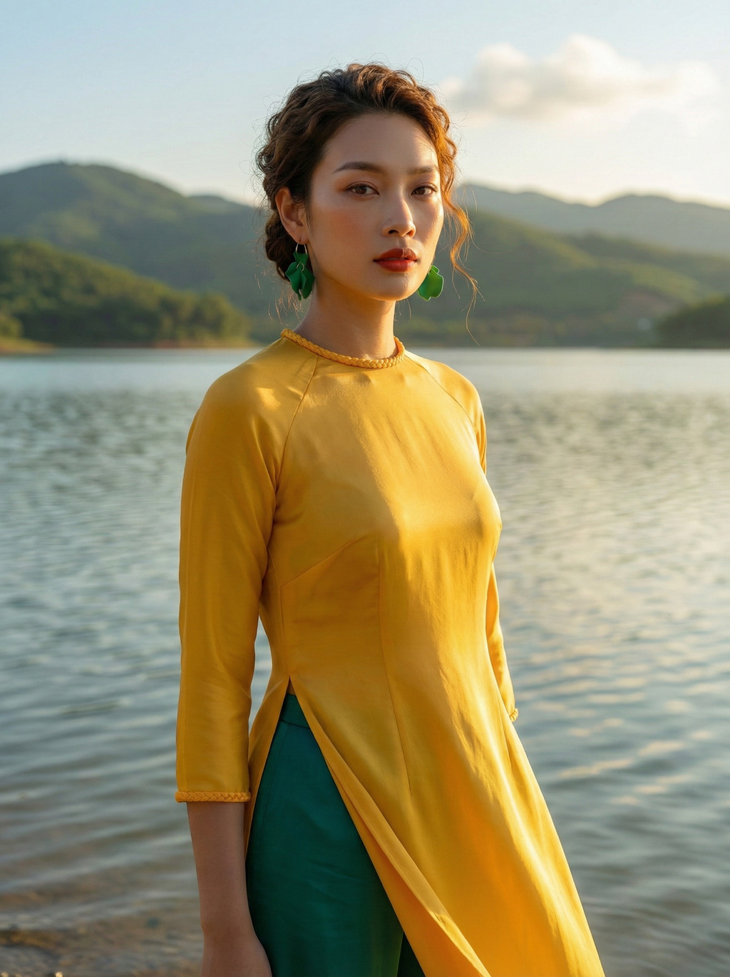 Áo Dài Lụa Tếch Sam