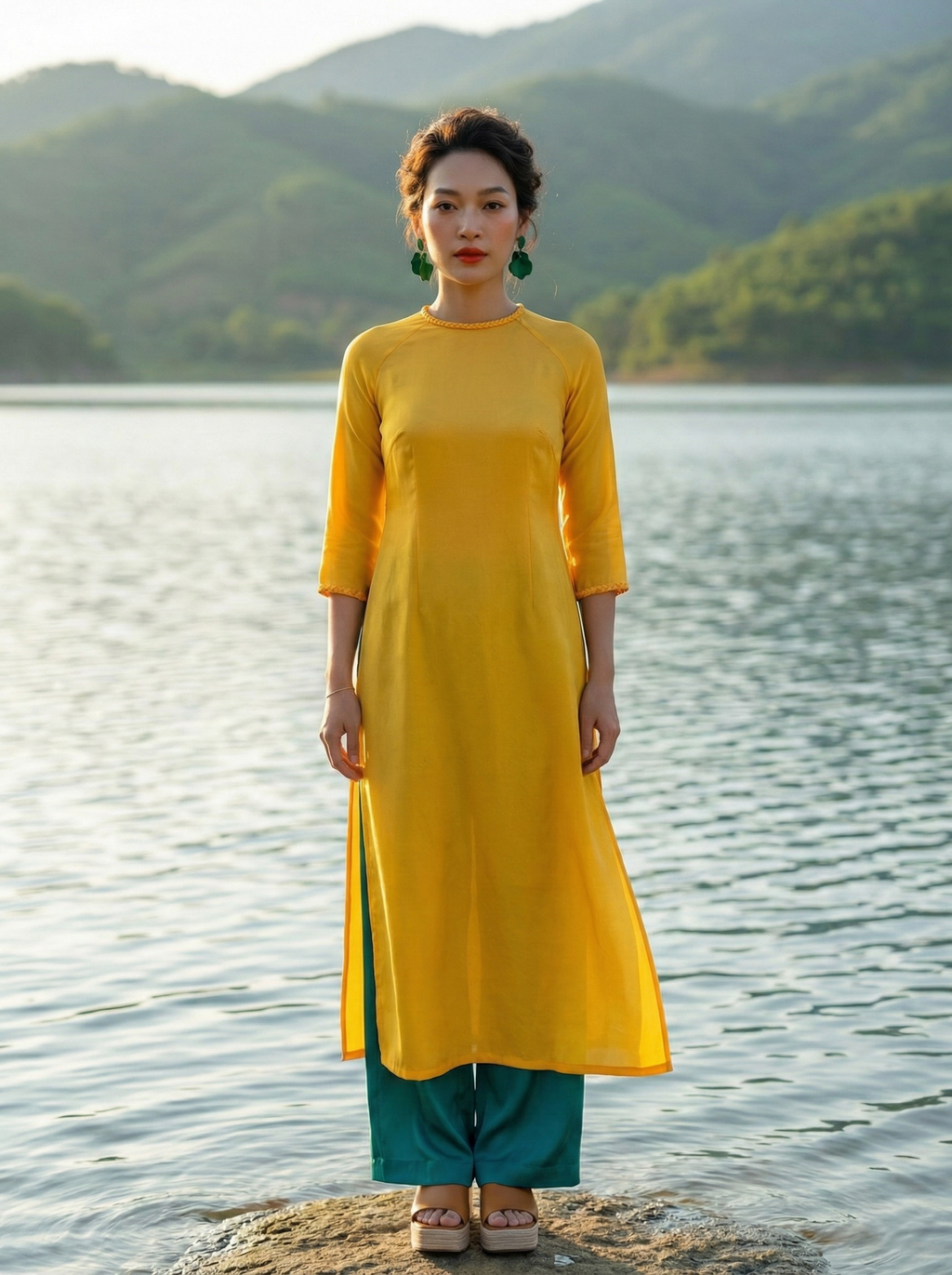 Áo Dài Lụa Tếch Sam