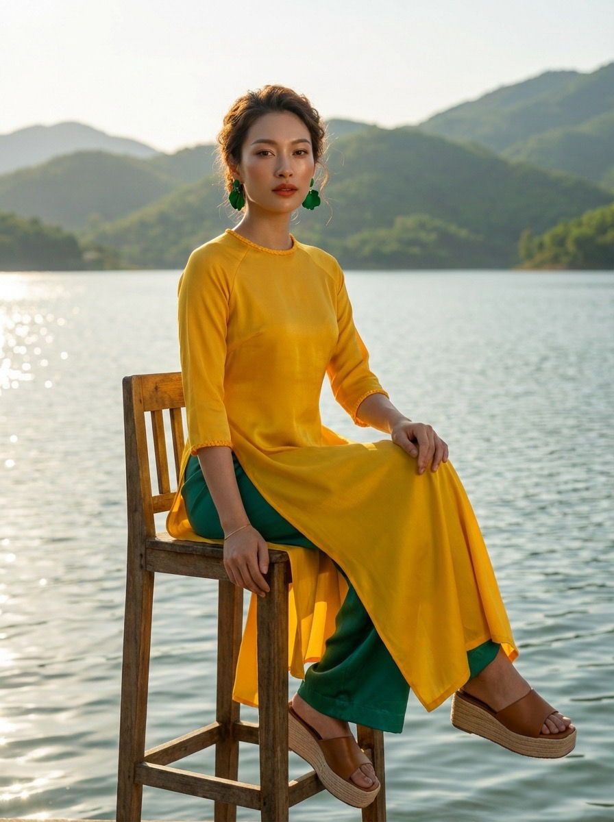 Áo Dài Lụa Tếch Sam