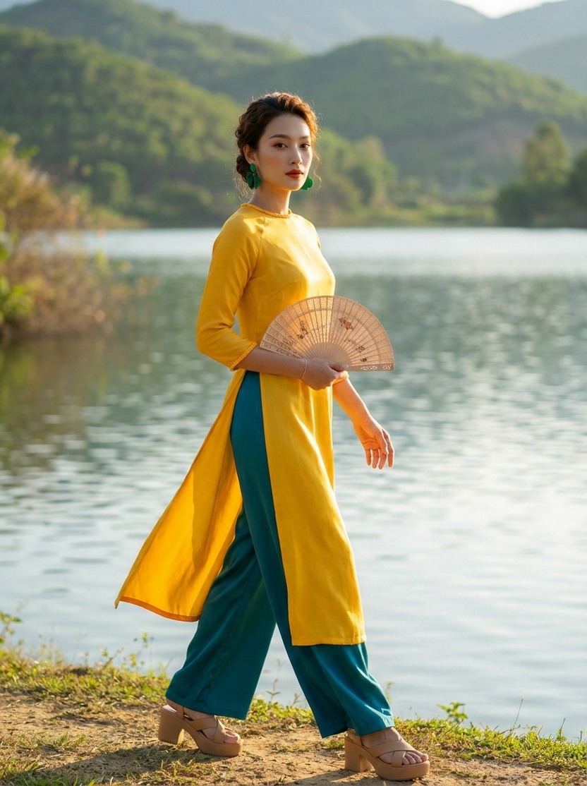 Áo Dài Lụa Tếch Sam