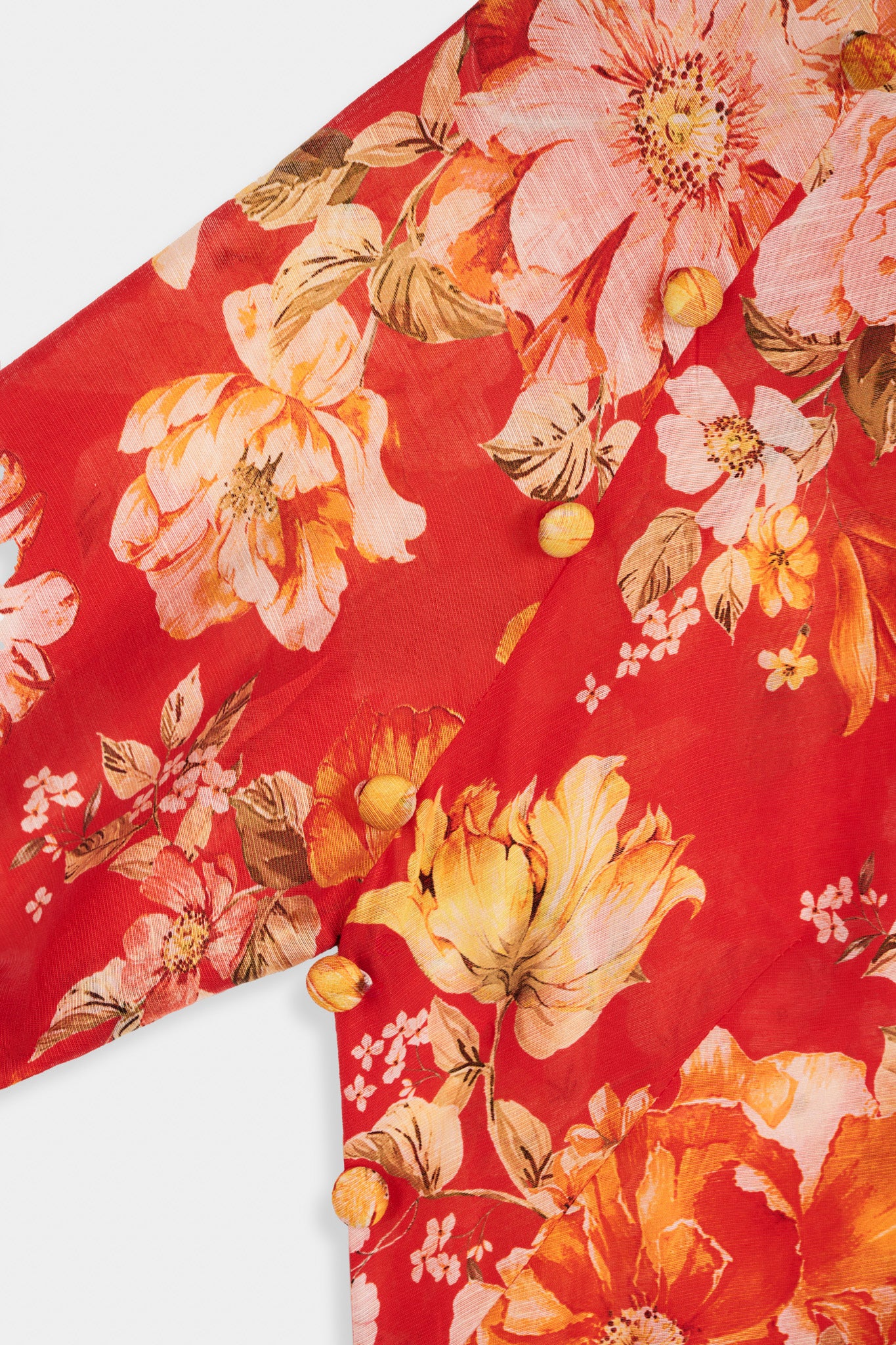 Áo dài tay raglan linen hoa mẫu đơn thời trang Hity