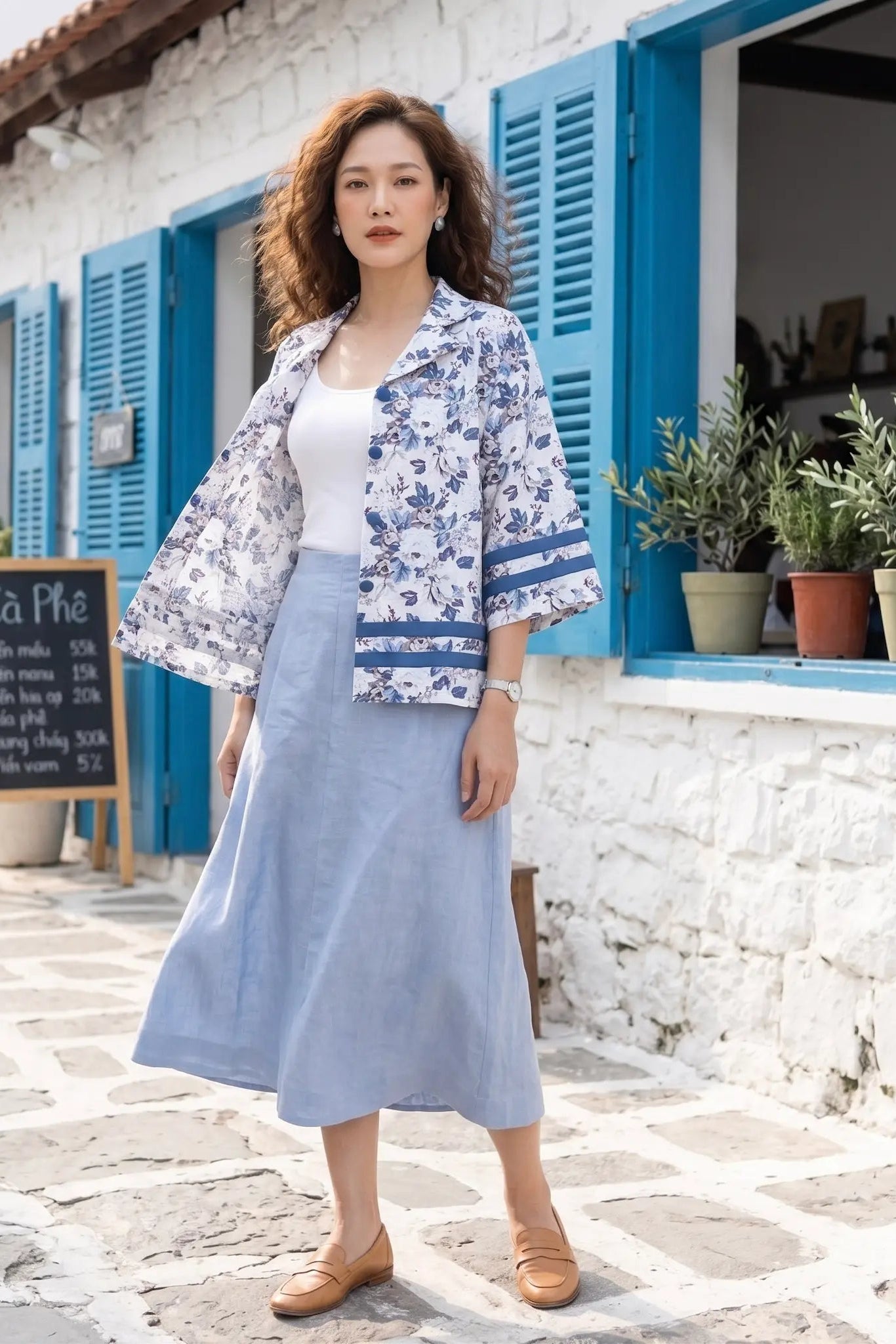 Áo khoác cổ ve linen thời trang Hity