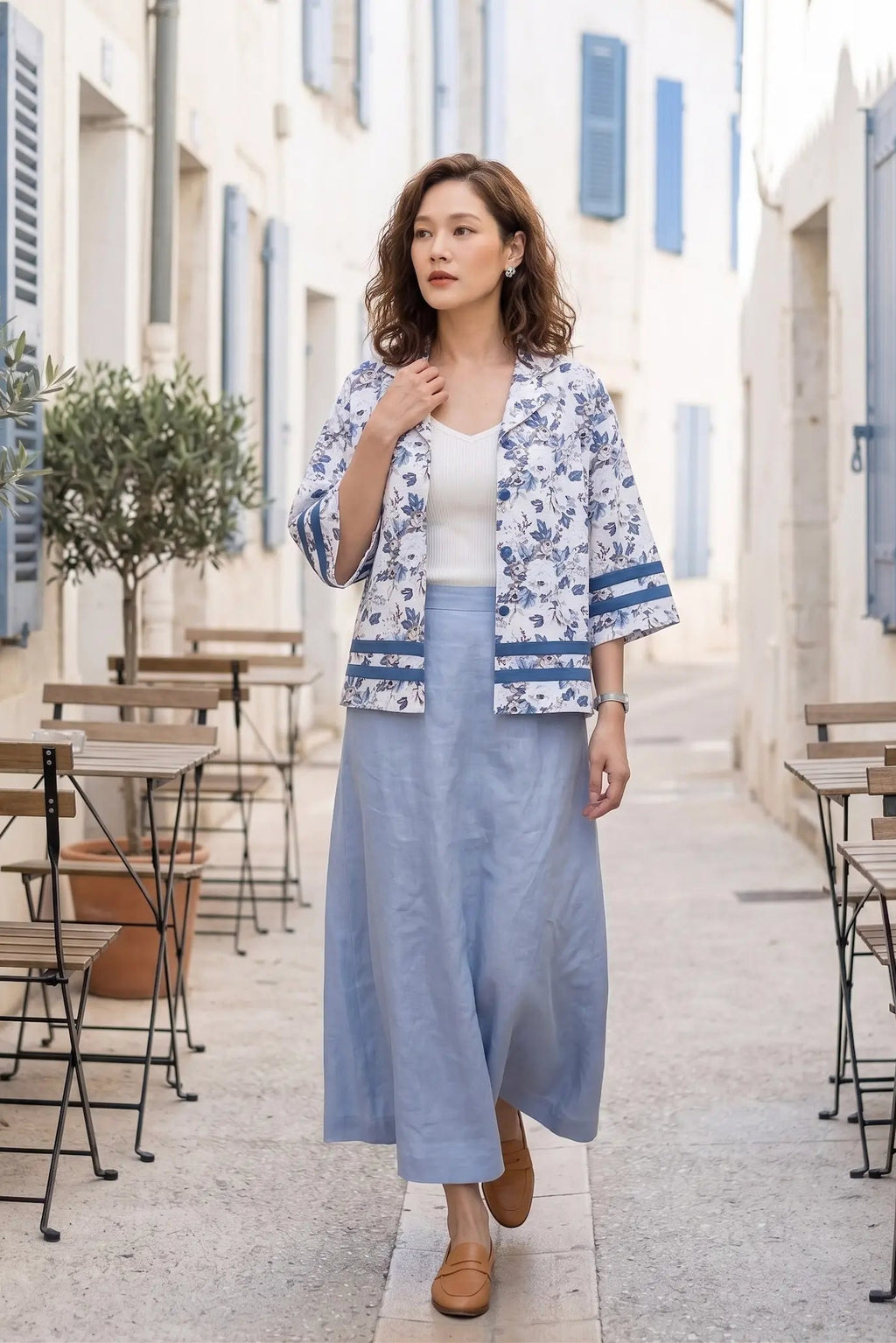 Áo khoác cổ ve linen thời trang Hity