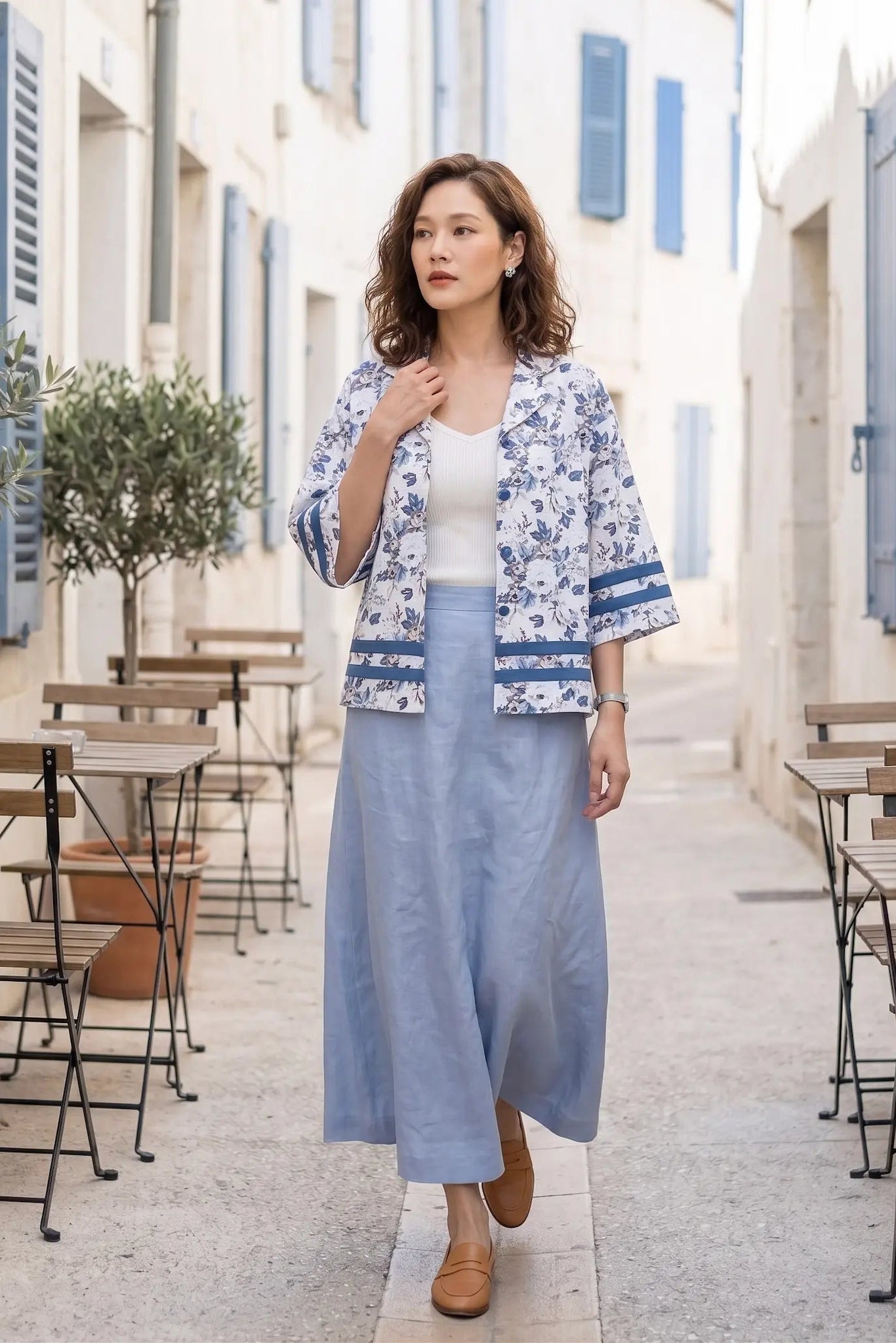 Áo khoác cổ ve linen thời trang Hity