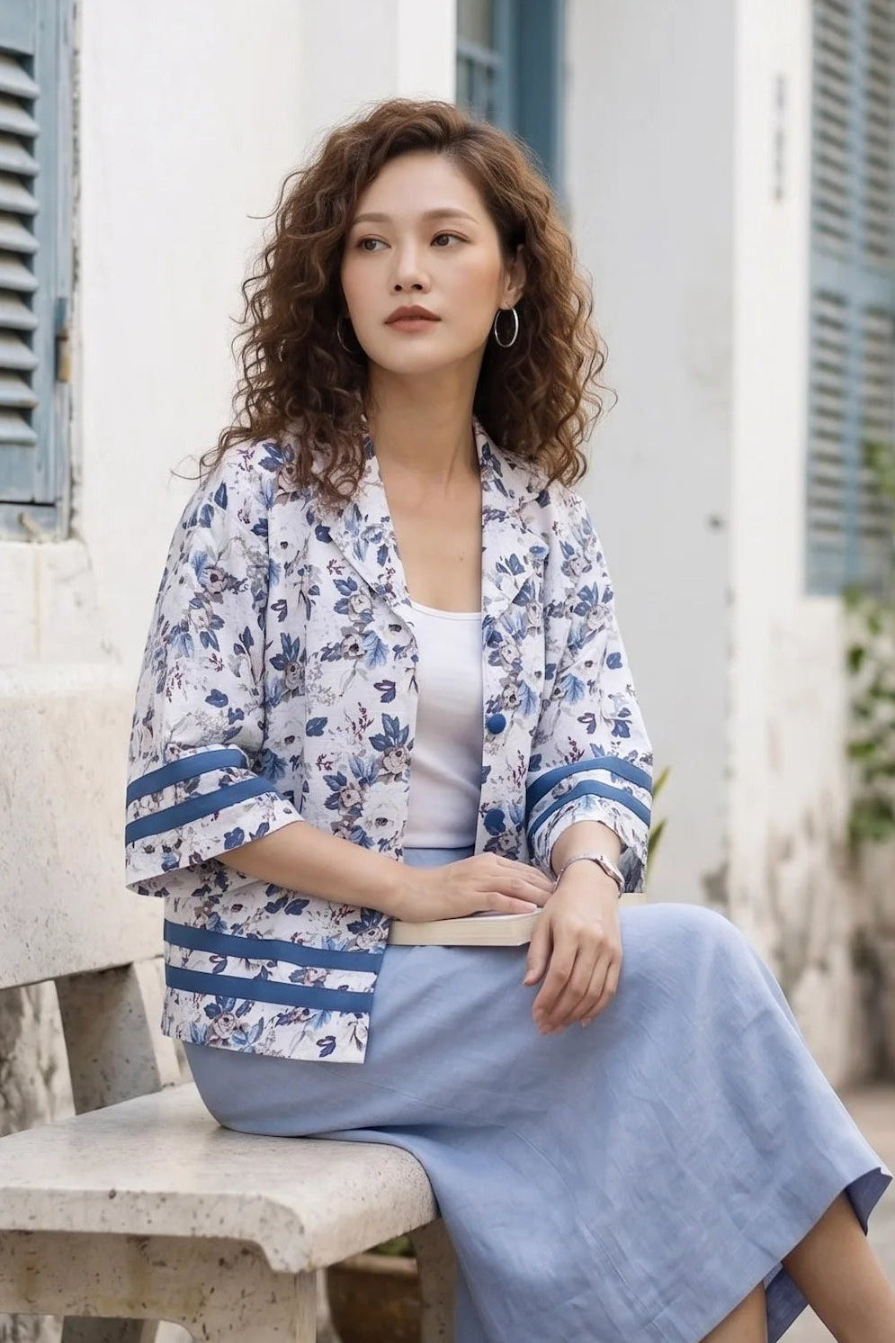 Áo khoác cổ ve linen thời trang Hity
