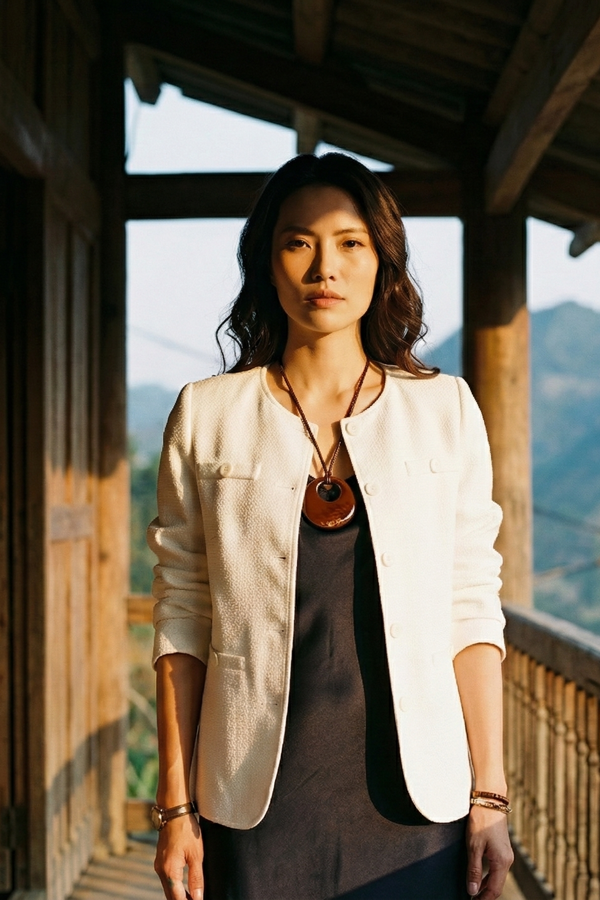 Áo khoác jacket tweed trắng thời trang Hity