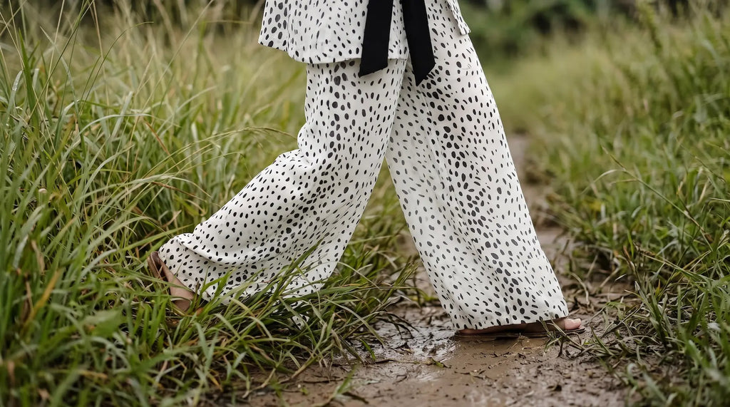 Bộ áo khoác kimono phối quần chấm bi thời trang Hity