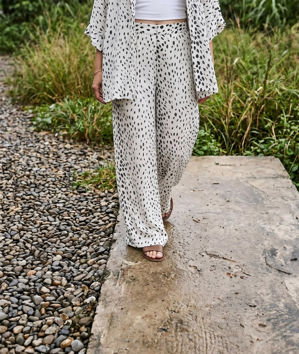 Bộ áo khoác kimono phối quần chấm bi thời trang Hity