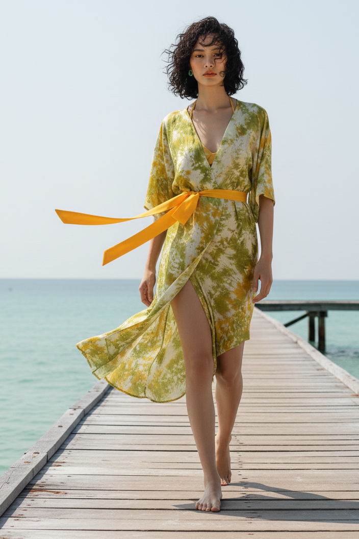 Áo khoác kimono lụa tơ tằm thời trang Hity