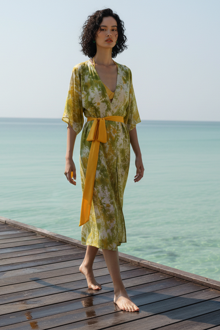 Áo khoác kimono lụa tơ tằm thời trang Hity