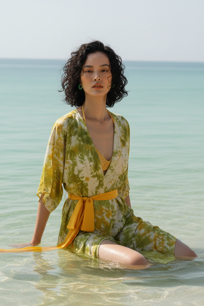 Áo khoác kimono lụa tơ tằm thời trang Hity