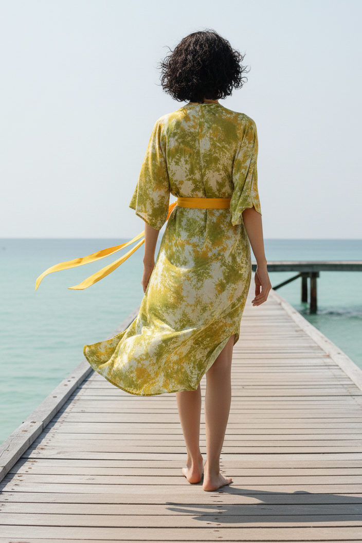 Áo khoác kimono lụa tơ tằm thời trang Hity