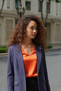 Áo vest blazer linen xanh navy thời trang Hity
