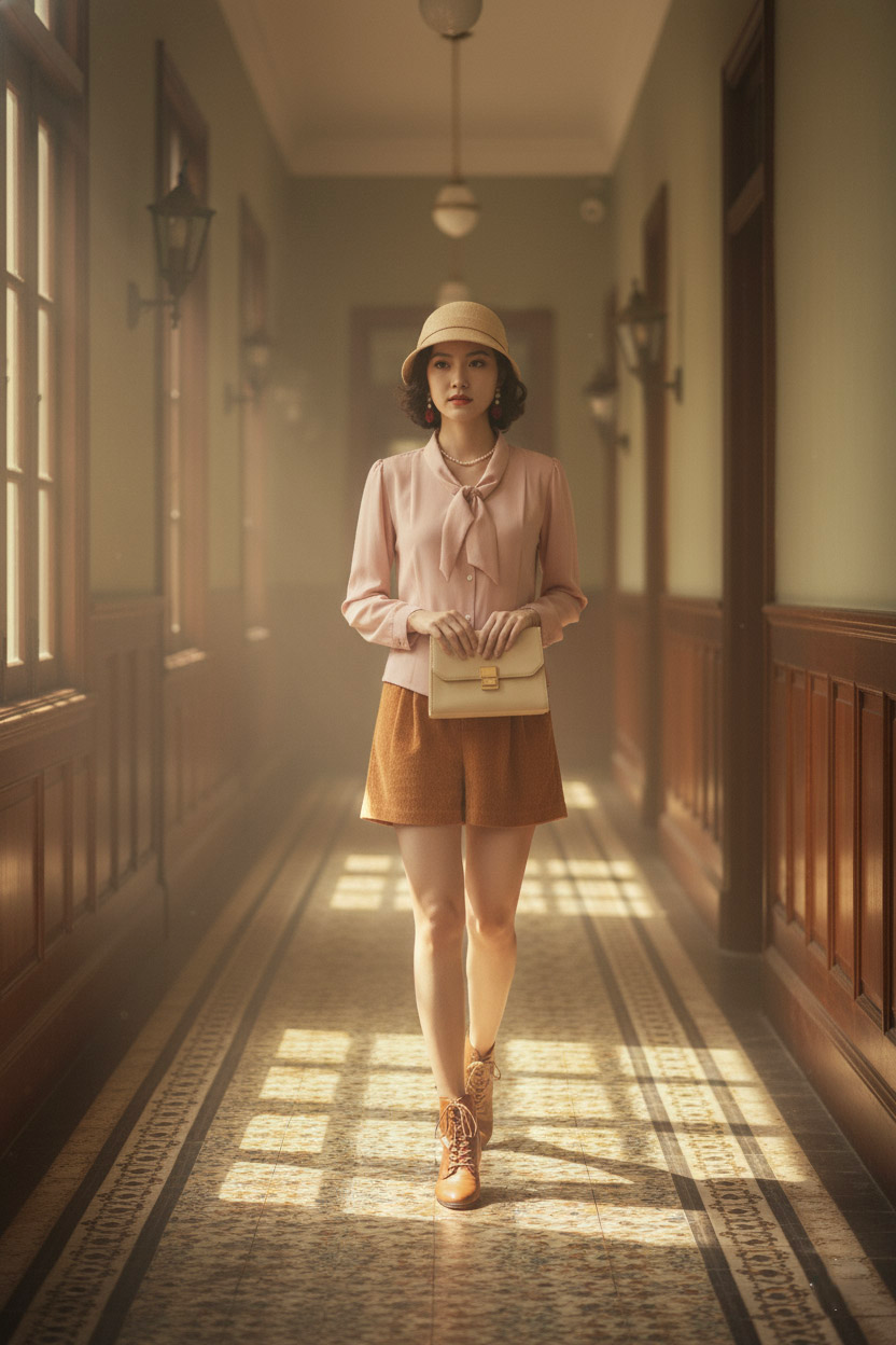 Áo kiểu cổ nơ retro thời trang Hity