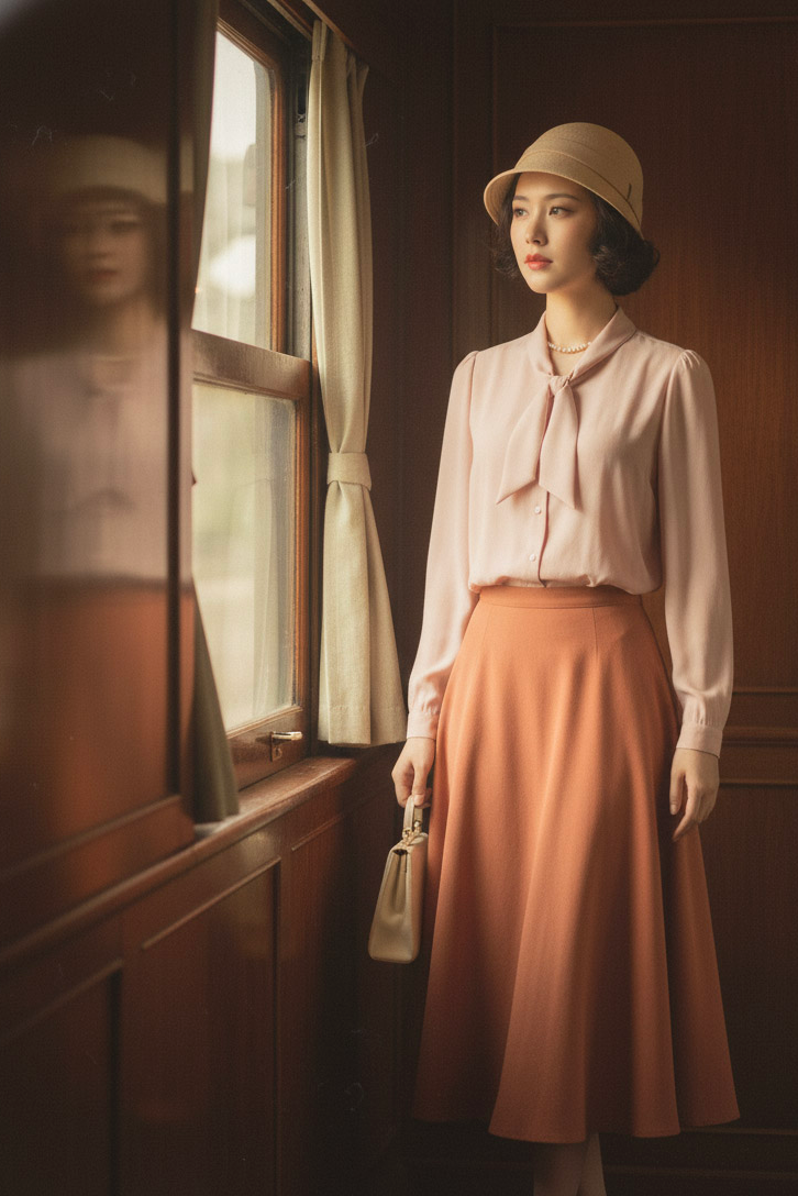 Áo kiểu cổ nơ retro thời trang Hity