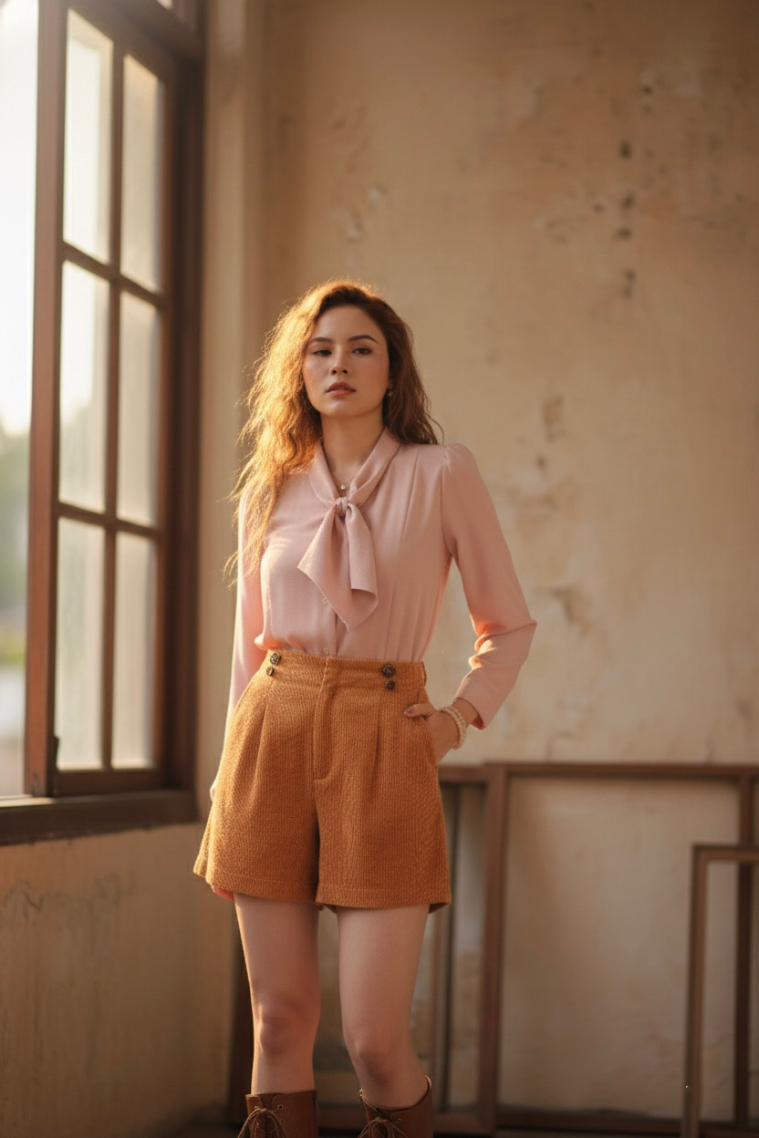 Áo kiểu cổ nơ retro thời trang Hity