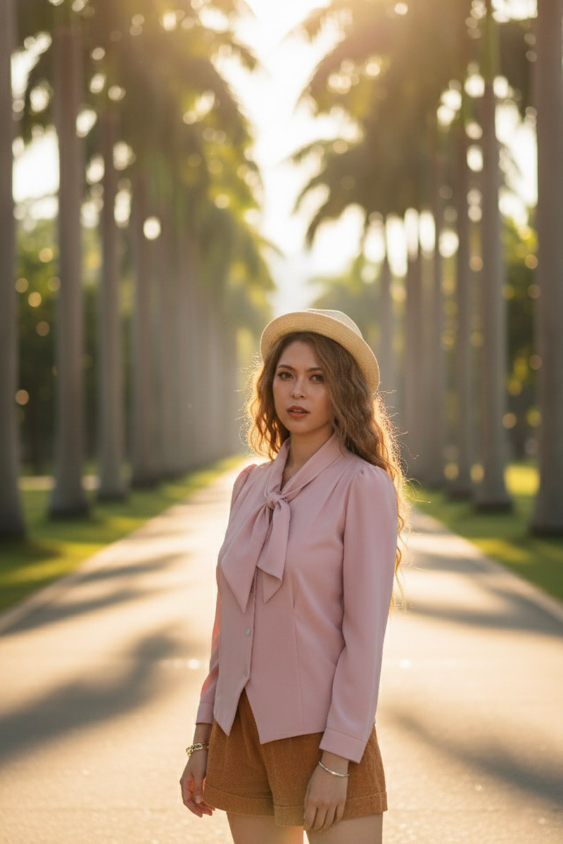 Áo kiểu cổ nơ retro thời trang Hity