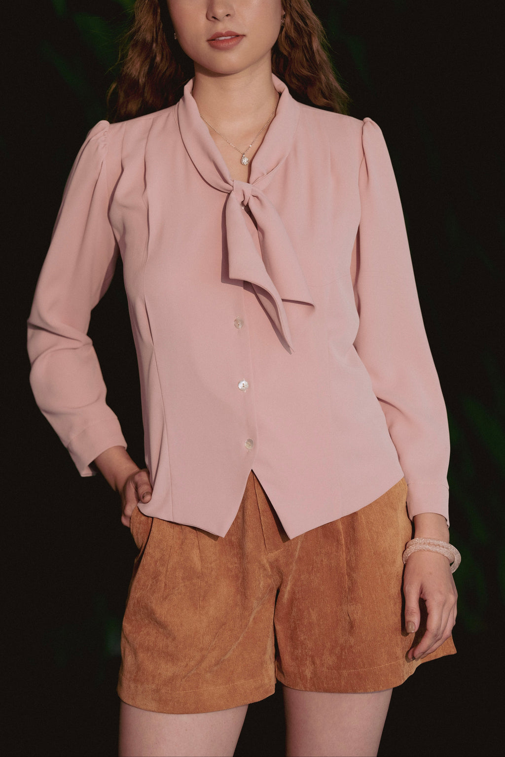 Áo kiểu cổ nơ retro thời trang Hity