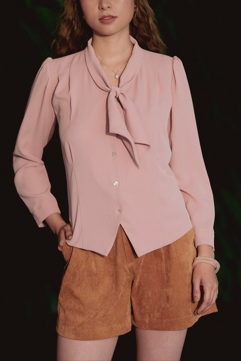 Áo kiểu cổ nơ retro thời trang Hity