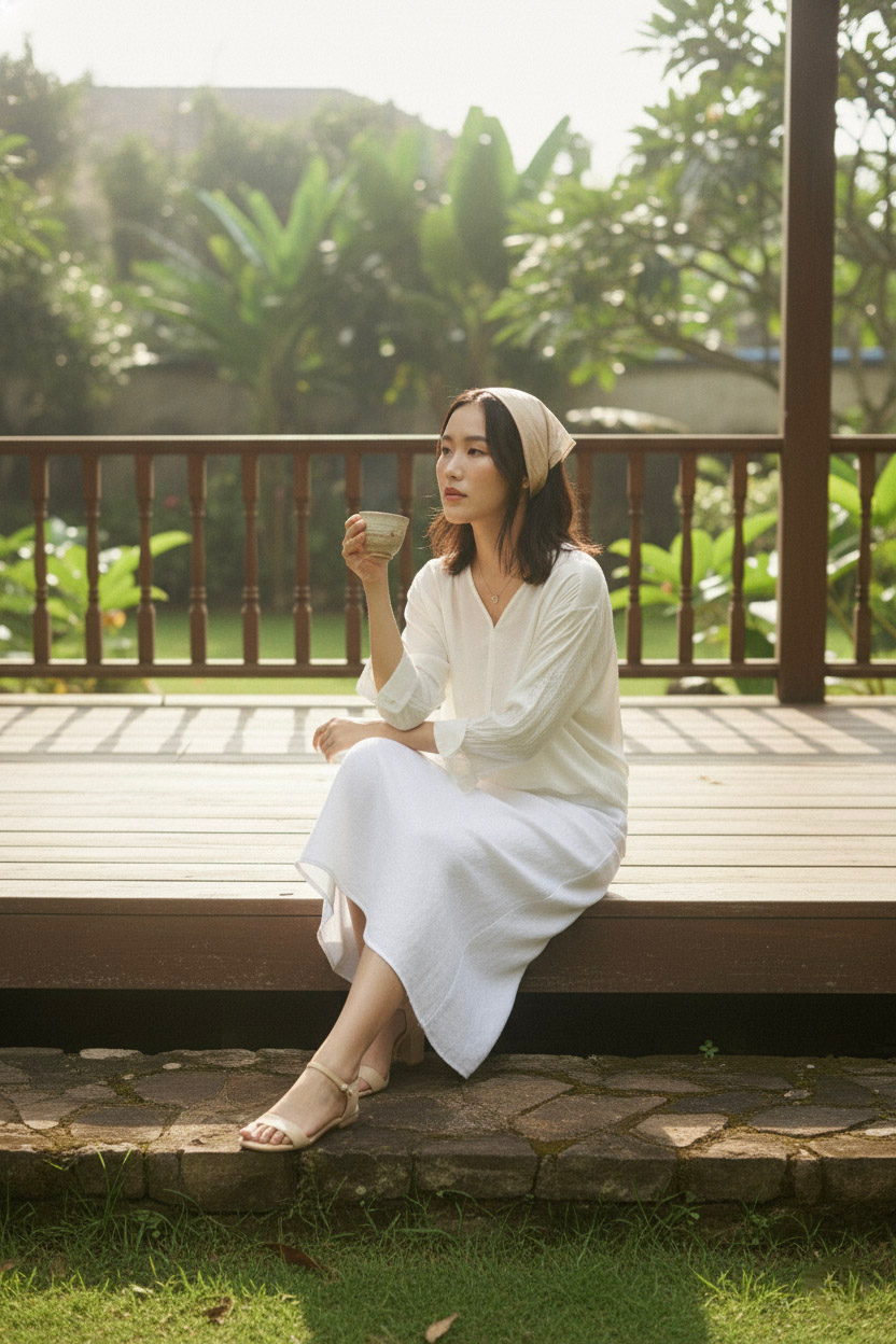 Áo kiểu cổ tim tay dài phối ren thời trang Hity