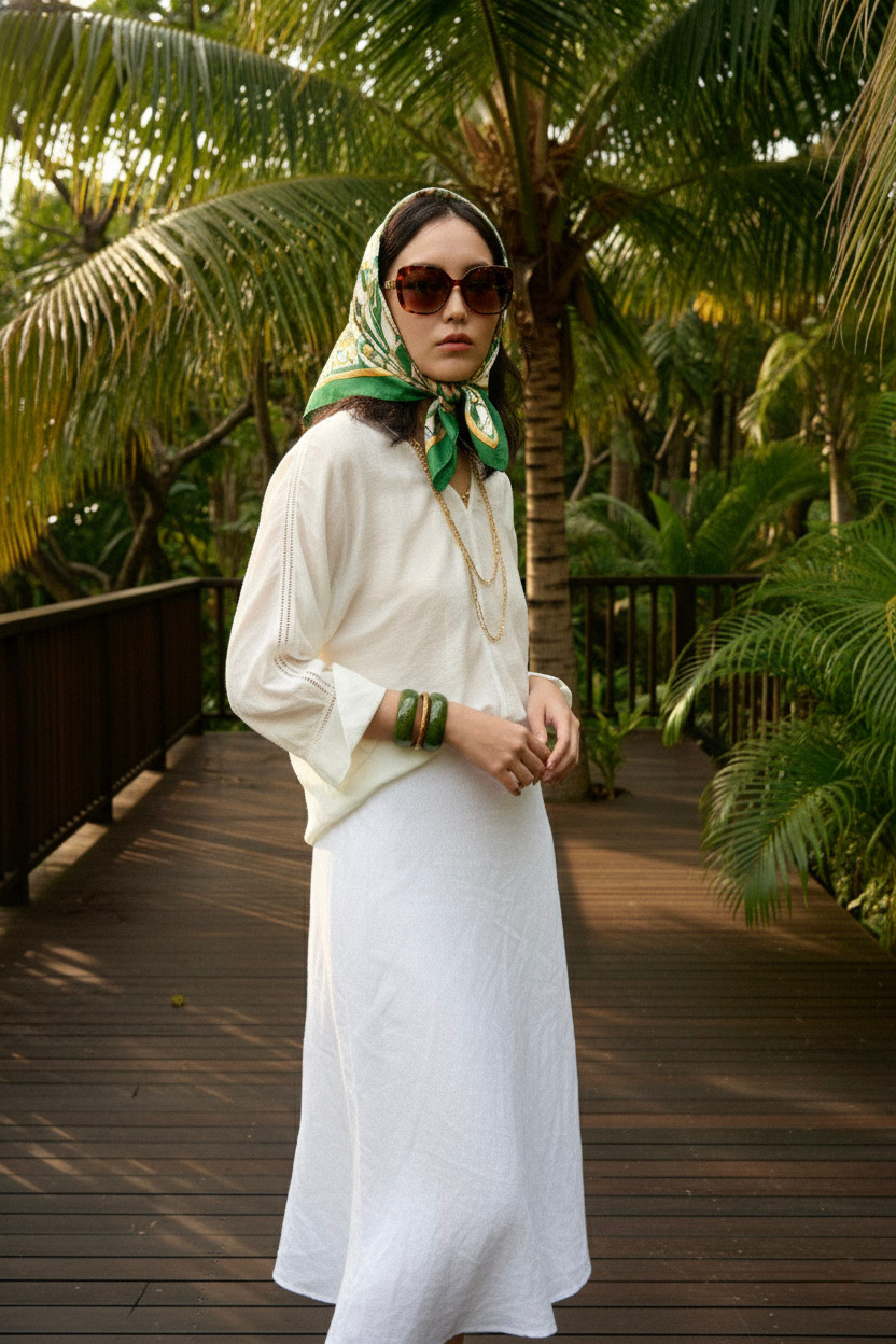 Áo kiểu cổ tim tay dài phối ren thời trang Hity