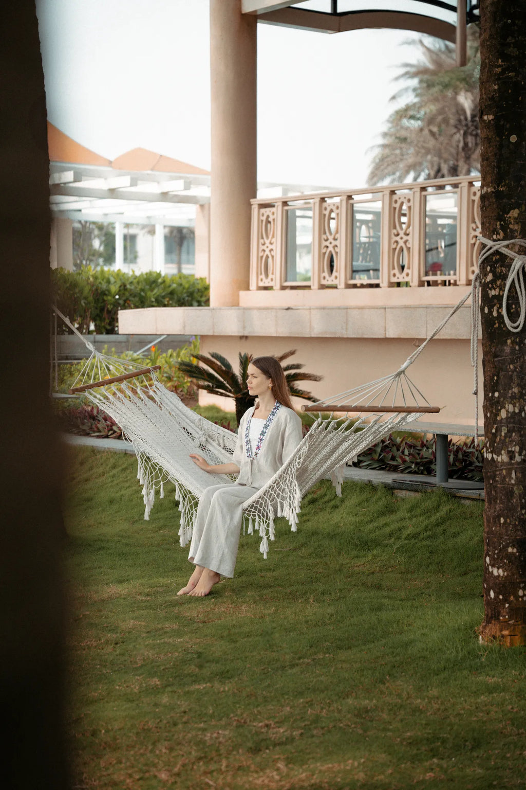 Áo khoác kimono linen phối thổ cẩm thời trang Hity