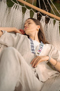 Áo khoác kimono linen phối thổ cẩm thời trang Hity