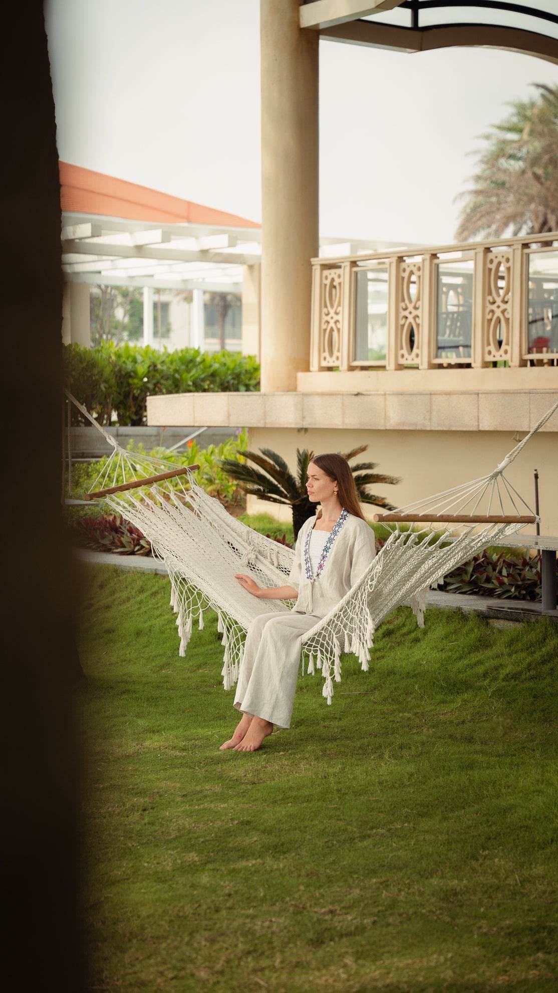 Áo Khoác Kimono Linen Phối Thổ Cẩm Lanh - Hity