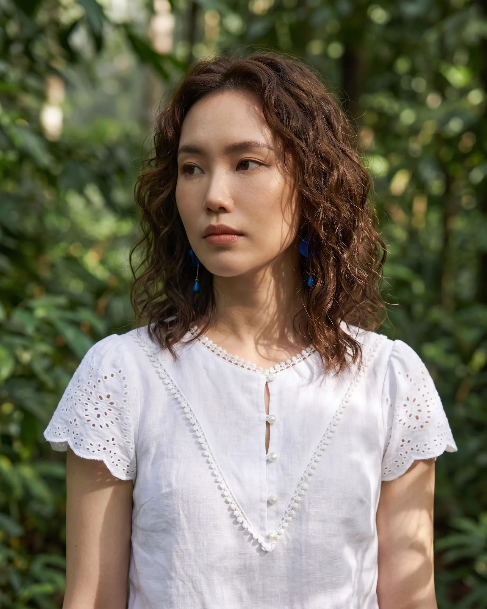 Áo linen trắng phối ren thời trang Hity