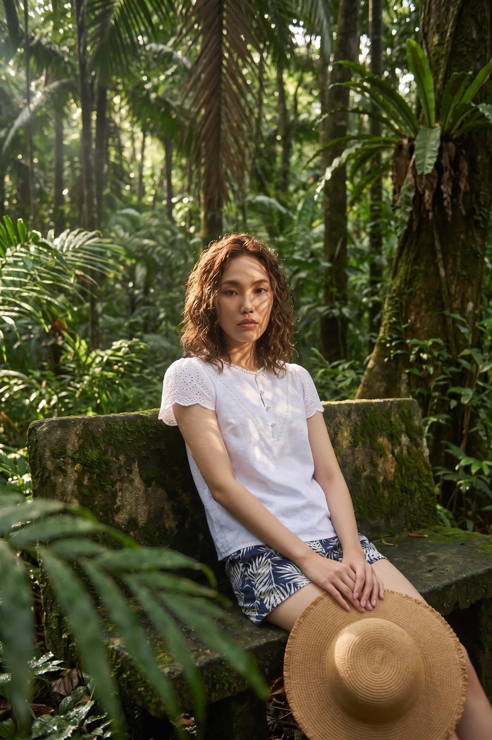 Áo linen trắng phối ren thời trang Hity