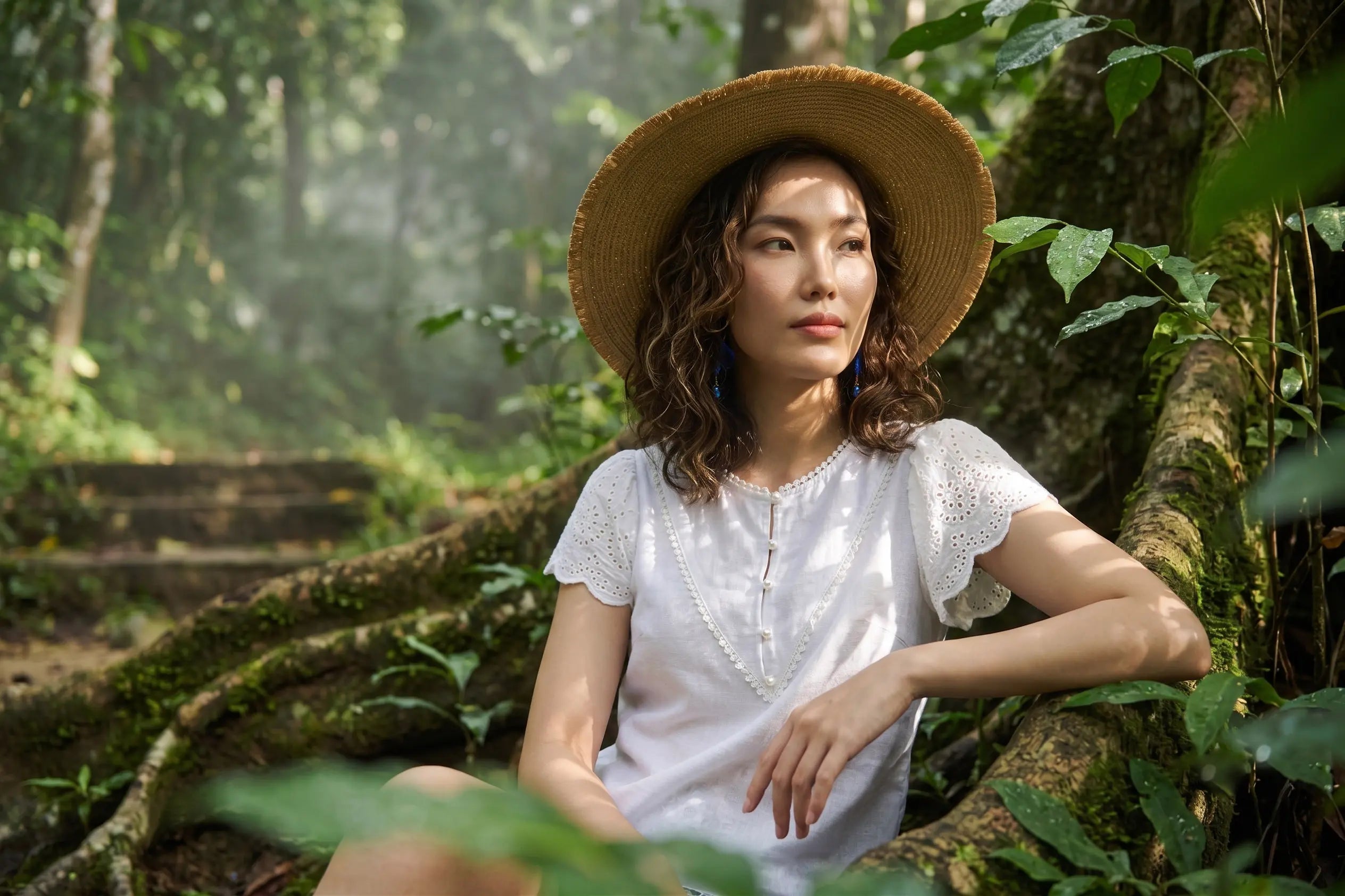Áo linen trắng phối ren thời trang Hity
