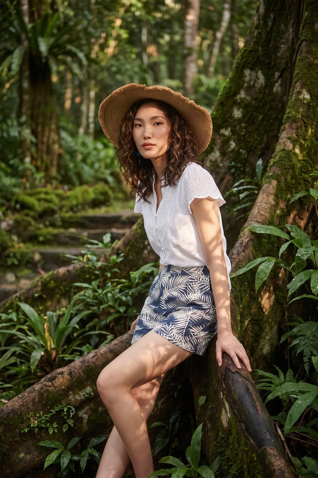 Áo linen trắng phối ren thời trang Hity