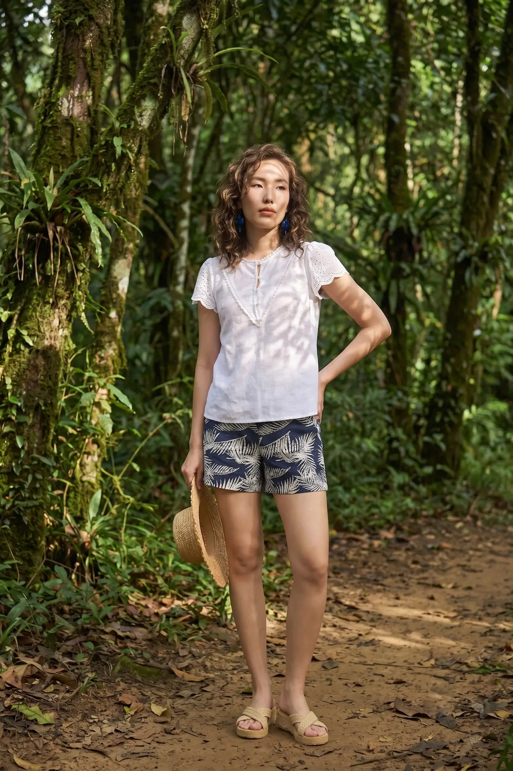 Áo linen trắng phối ren thời trang Hity