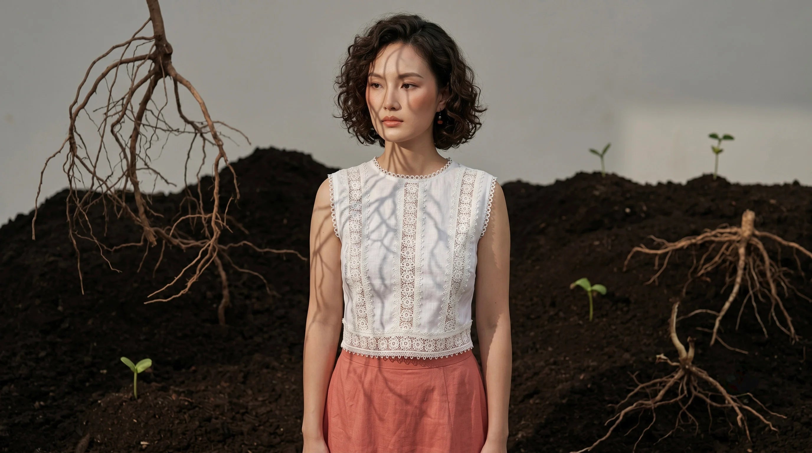 Áo ngắn croptop linen trắng phối ren cotton thời trang Hity