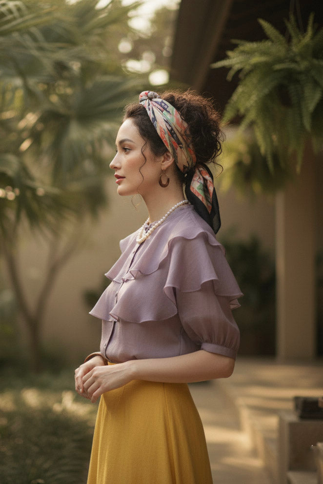 Chây váy midi linen vàng thời trang Hity