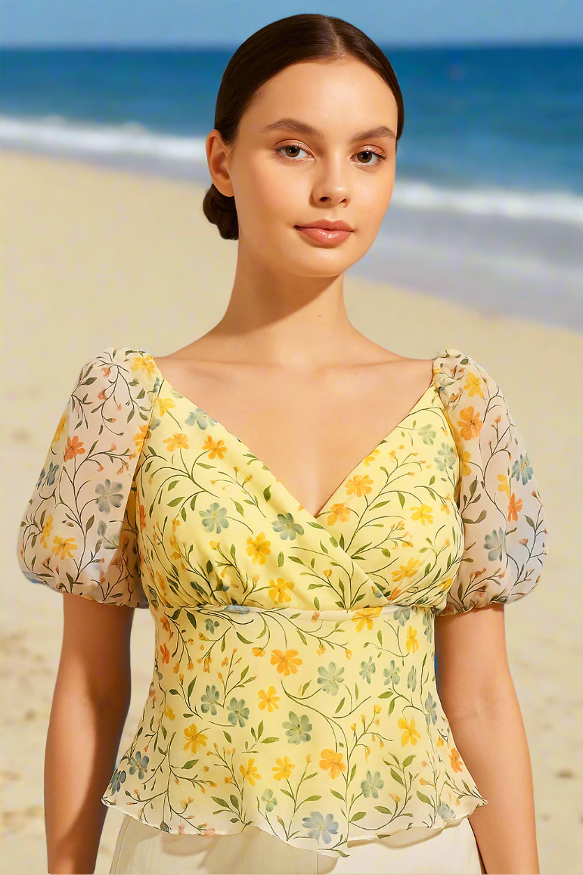 Áo peplum hở lưng tay phồng Soleil thời trang Hity