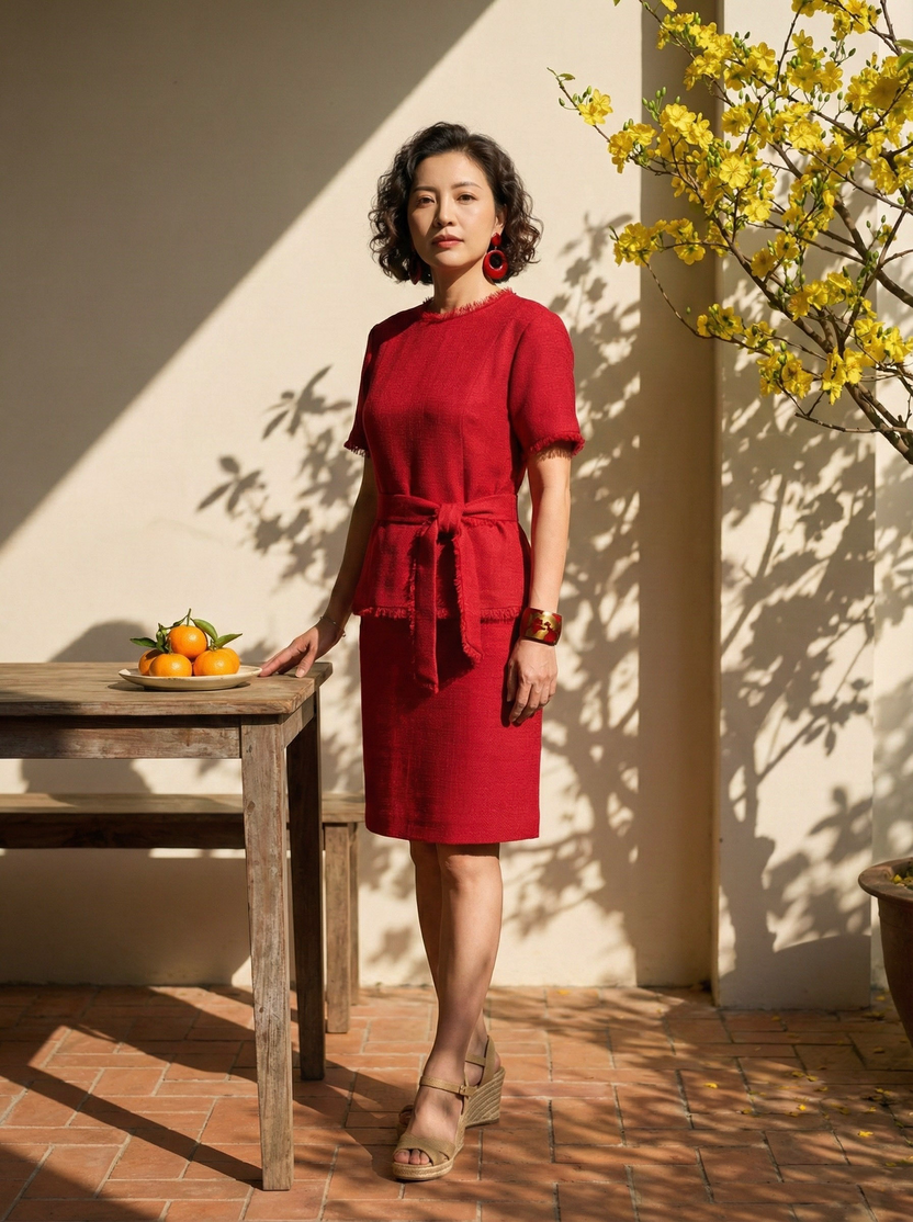 Áo Thắt Eo Peplum Tua Rua Thanh Minh