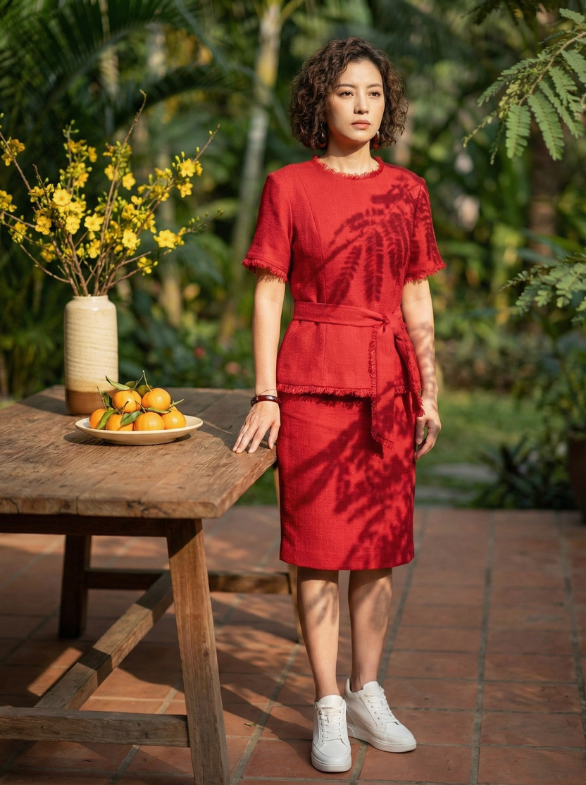 Áo Thắt Eo Peplum Tua Rua Thanh Minh