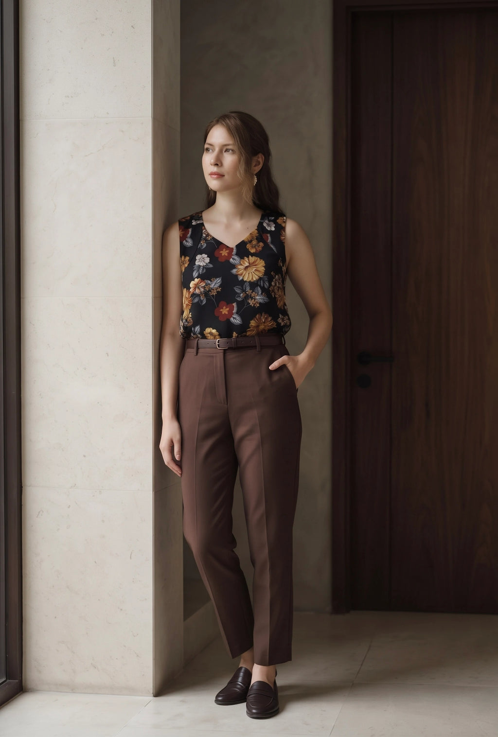 Áo sát nách chiffon hoa cúc phong cách trẻ thời trang Hity