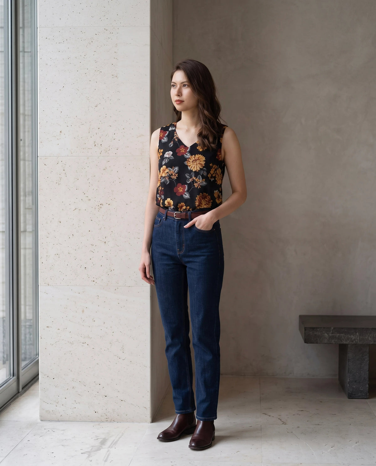 Áo sát nách chiffon hoa cúc phong cách trẻ thời trang Hity