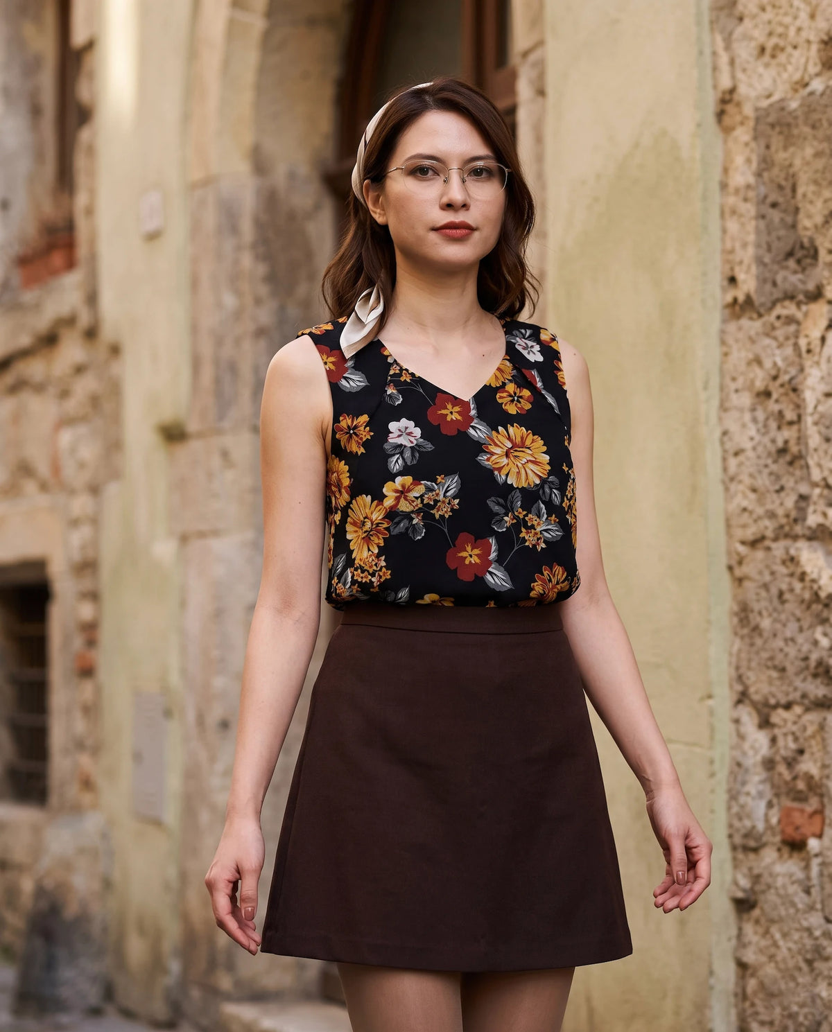 Áo sát nách chiffon hoa cúc phong cách trẻ thời trang Hity