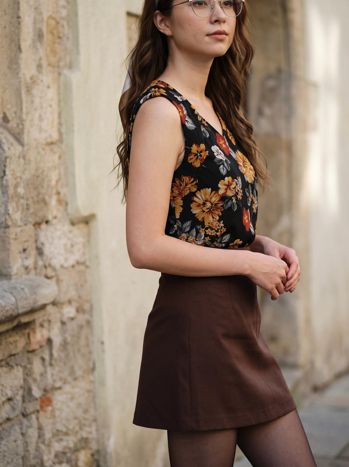 Áo sát nách chiffon hoa cúc phong cách trẻ thời trang Hity