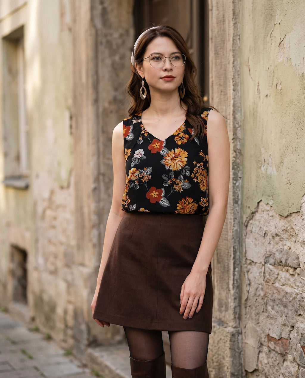 Áo sát nách chiffon hoa cúc phong cách trẻ thời trang Hity
